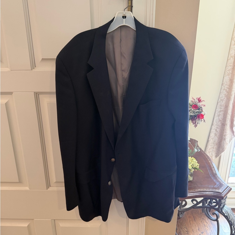 Men's Dark Navy Blazer/ SPORTS COAT Bill Blass 46L